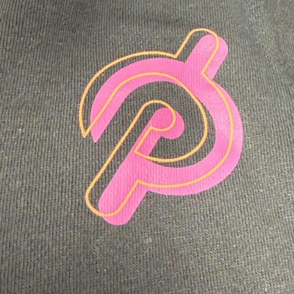PELOTON ultimate fleece full zip hoodie black charcoal logo tie dye Sz Small - Picture 7 of 11